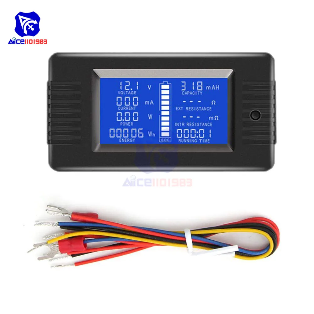 diymore PZEM-015 Battery Tester Voltage Amp Power Capacity Internal & External Resistance Residual Electricity Meter No Shunt