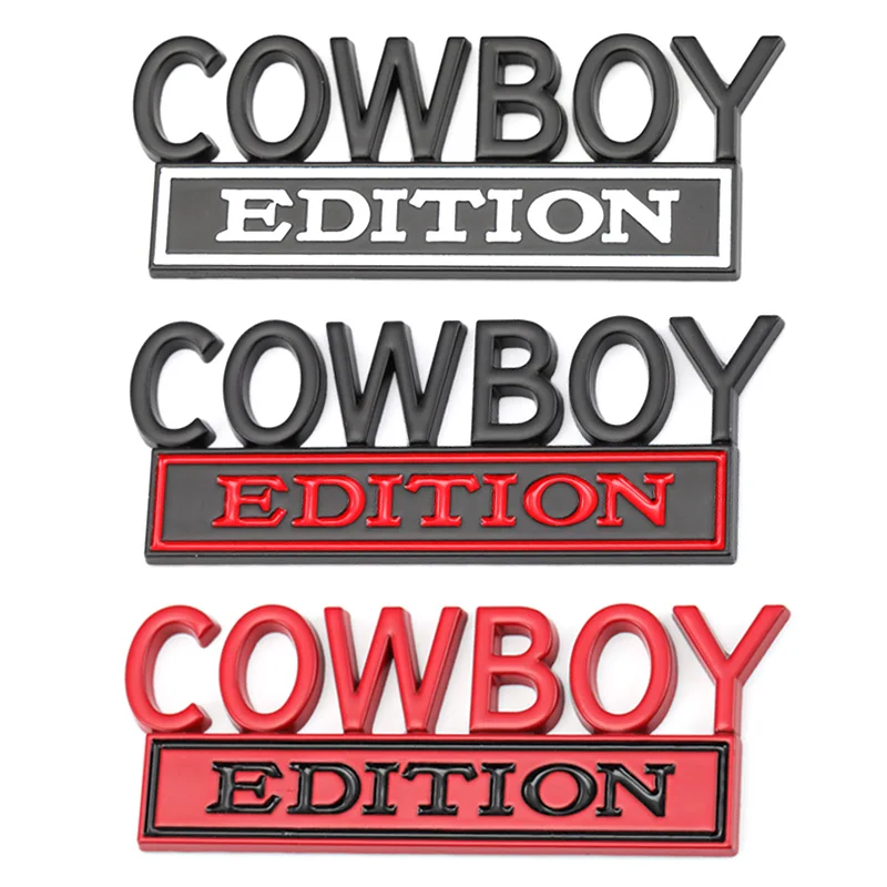 Car COWBOY Edition Badge Emblem Sticker Hood Grille for Pontiac Tundra Silverado GMC Compass Patriot Jeep Ford F150 F250 F350