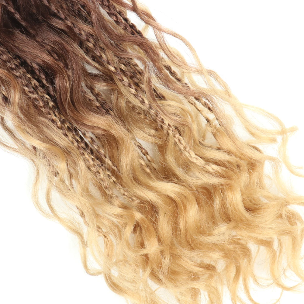 Amir 22\'\' Locs Crochet Ombre Braid Hair Extensions Synthetic Wavy Bomb Twist With Curly End Bohemian Box Braiding For Women