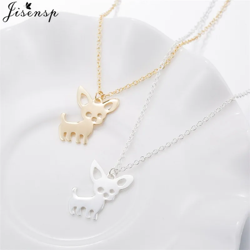 Jisensp Cute Chihuahua Dog Pendant Necklace for Women Love My Pet Animal Choker Jewelry Necklace Ketting accesorios mujer