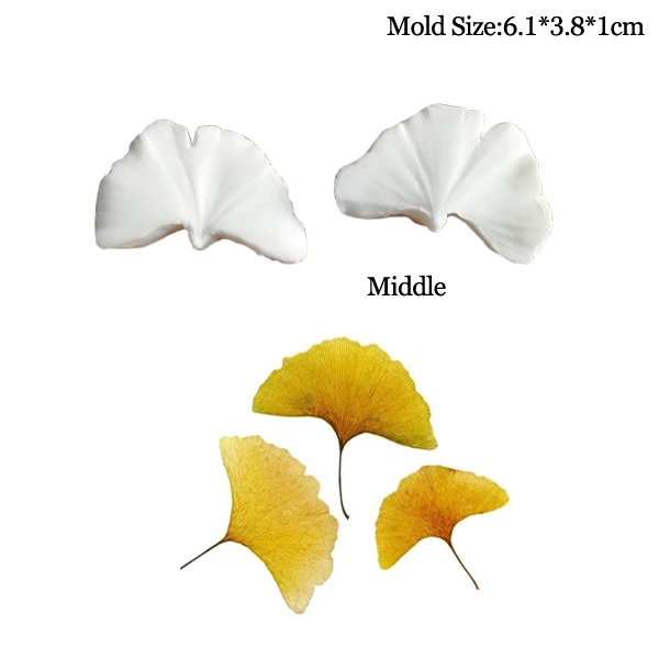 DIY Ginkgo Leaf Jewelry Storage Dish Silicone Mold for Handmade Gift Concrete Resin Clay Sugarcraft Fondant Mould M2161