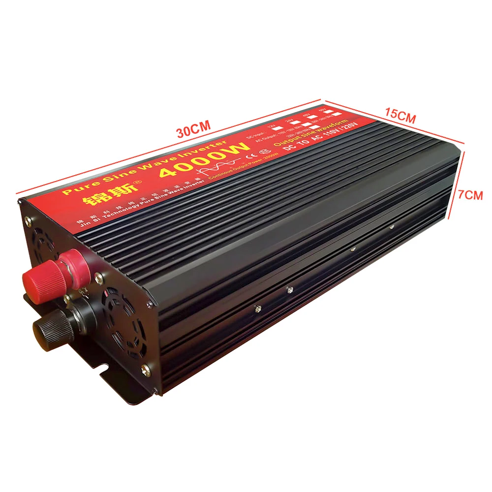Imagem -05 - Inversor de Onda Senoidal Pura Transformador de Tensão Conversor de Energia Inversor Solar dc 12v 24v a 110v ac 220v 2000w 3000w 4000w 5000w