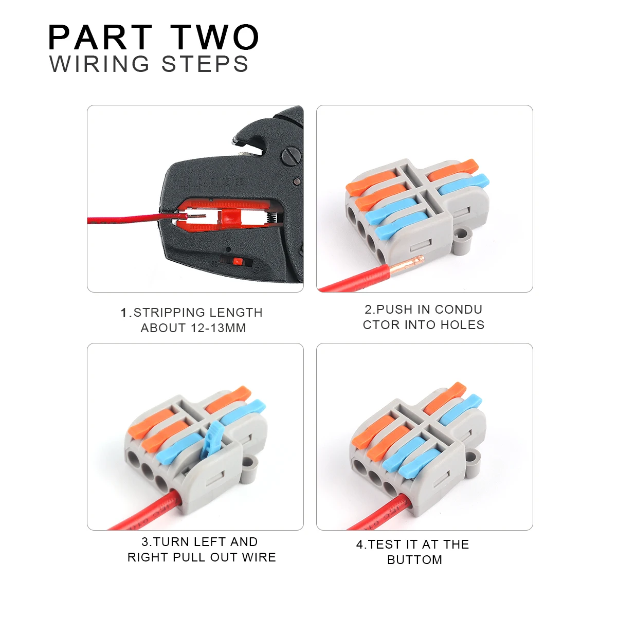 Mini TYPE Butt&Splitter Quick Connectors Compact Conductor Cable Wiring Terminal Block Push-in With Lever For Home DIY Electric