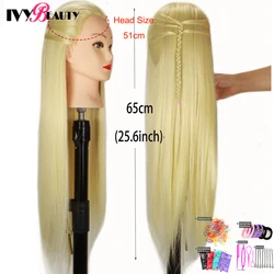 Cabeza de maniquí de entrenamiento de peluquería para estilismo de cabello y práctica de maquillaje, muñecas de cosmetología, modelo de entrenamiento, cabeza de cabello de salón