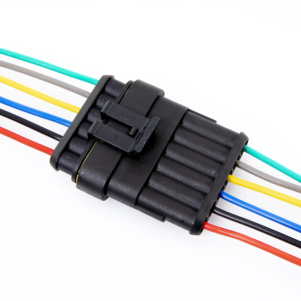 1Set AMP 1P 2P 3P 4P 5P 6P Way Waterproof Electrical Auto Connector Male Female Plug with Wire Cable Harness for Truck Car