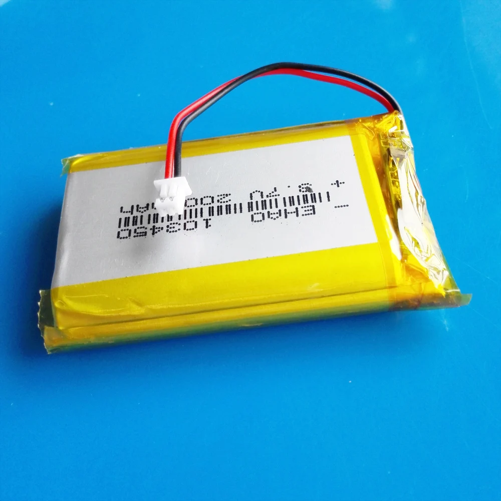 3 szt. Akumulator litowy polimerowy 3.7V 2000mAh Lipo + jst 1.25mm 2-pinowy 103450 wtykowy do MP3 nawigacja GPS DVD telefon komórkowy