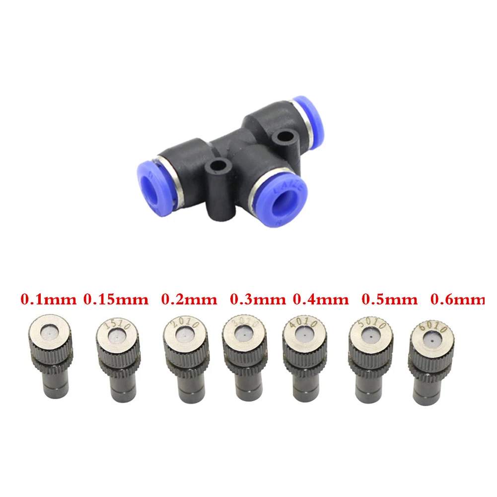 Misting Cooling System Low Pressure Atomizing Nozzles 6mm Slip lock Quick Connectors Humidify Watering Landscapingc Sprayer 1 Pc