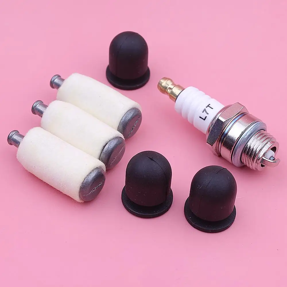 Kit de filtro de combustible de bombilla de imprimación de carburador para Kawasaki TD18, TD24, TG33, Trimmer Strimmer 49043-2065, bujía