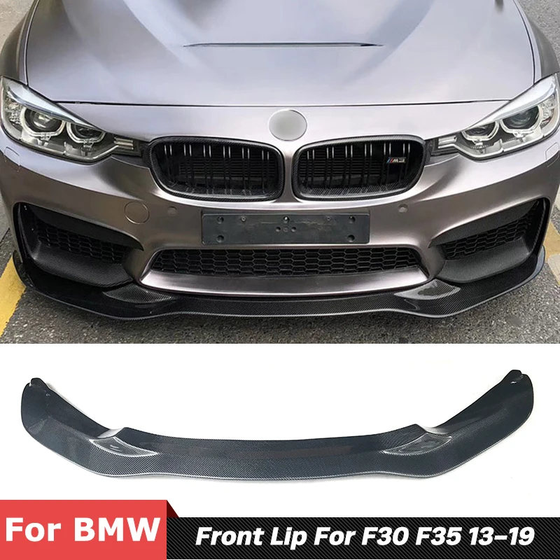 PS Style Carbon Fiber Material Front Shovel Bumper Lip For BMW 3 Series F30 F35 Refit AN M3 Car Body Kit 2012-2018