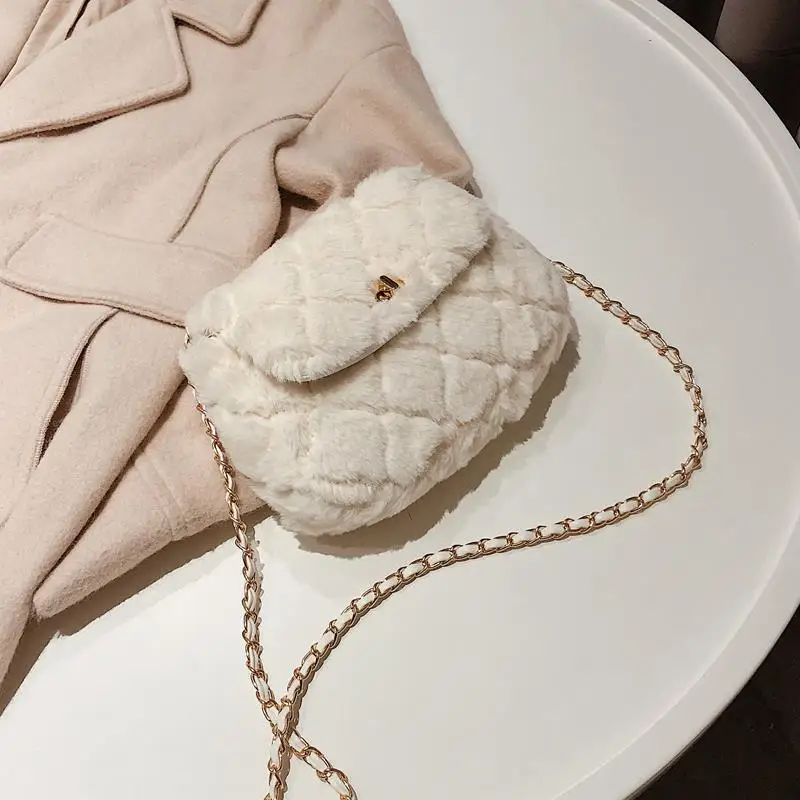 Faux Bag Women 2020 Chain Crossbody Shoulder Handbag Purse Brand Designer Handbags Fashion Winter New