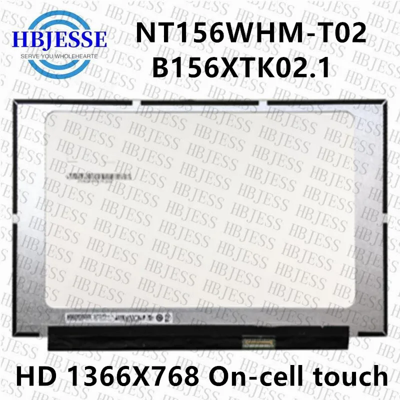 

15.6'' HD Panel LCD Touch Screen LED Display Matrix NT156WHM-T02 B156XTK02.1 for Lenovo ideapad 3-15IML05 81WR 1366x768 40 pins