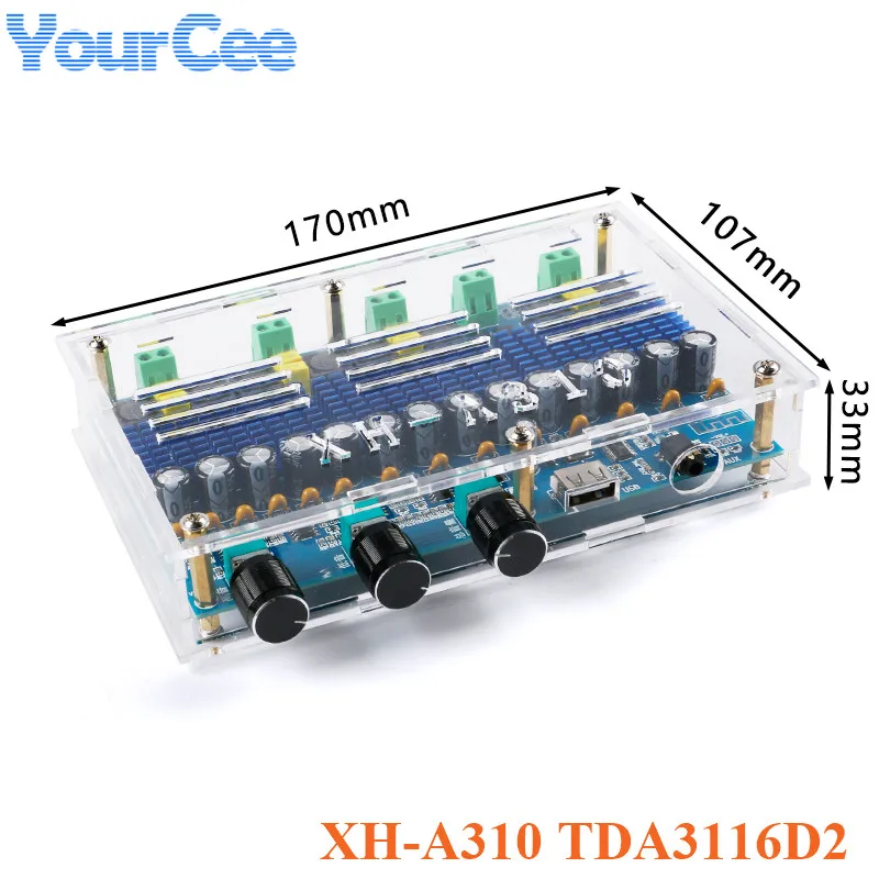 

XH-A310 TPA3116D2 50Wx2 + 100Wx2 плата цифрового усилителя мощности 4 канала стерео двухбасовый сабвуфер AMP домашний кинотеатр