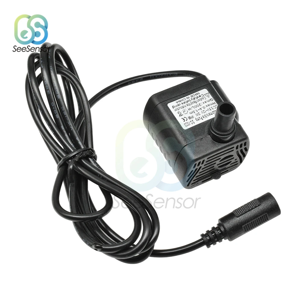 DC-1020 Mini Micro Submersible Water Pump 200L/H 1.5m Aquarium Fish Tank Fountain Pond Pump DC 3W 5.5V- 12V