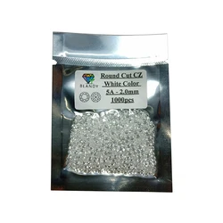 White Cubic Zirconia Stone 1000pcs/Lot 5A Quality 0.8~3.0mm Round Brillant Cut Various Color Loose CZ Synthetic Gems For Jewelry