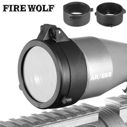 White Rifle Scope Quick Flip Spring Up Open Lens Cover Cap for Caliber Scope Rifle Hunting