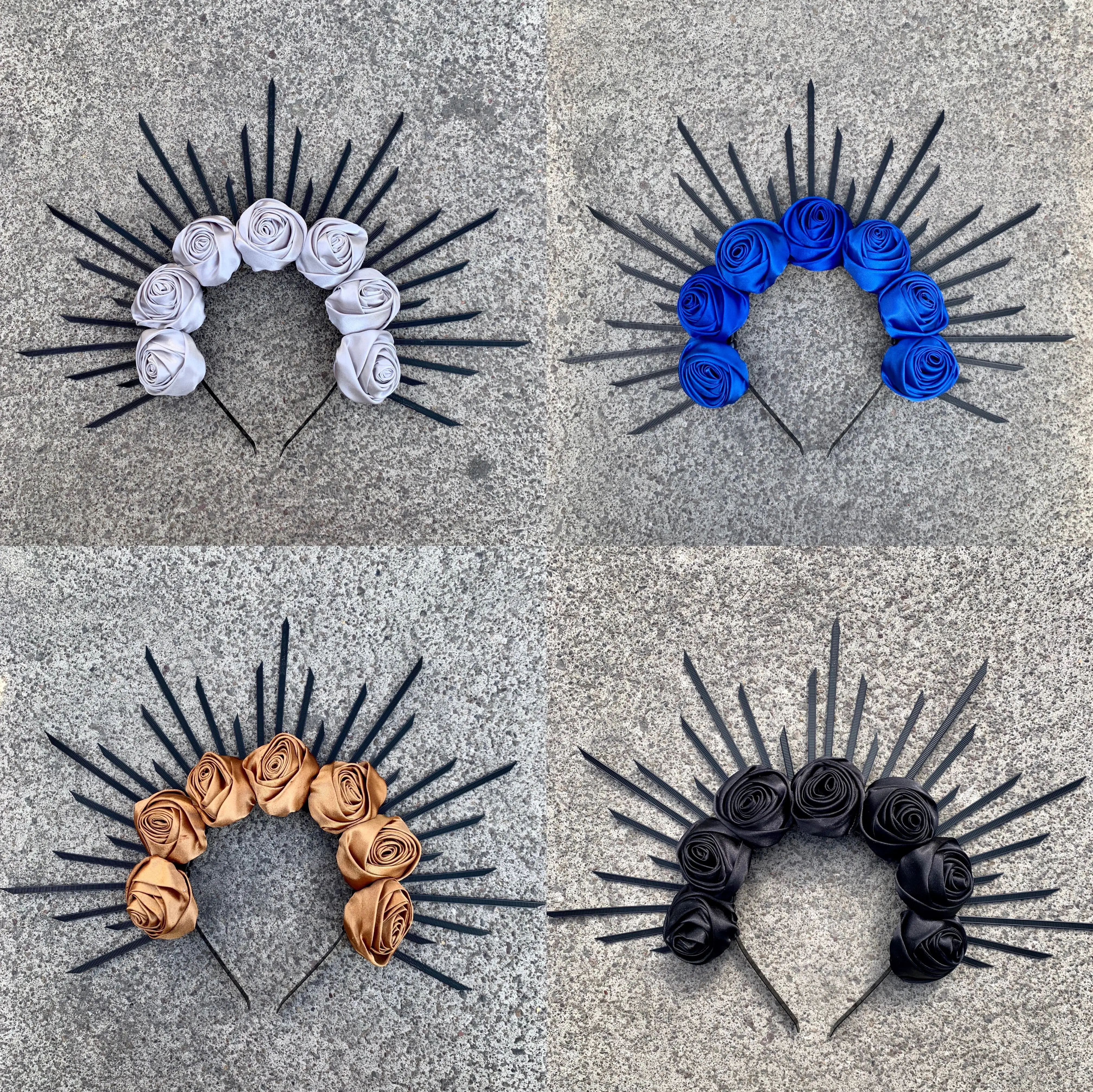 Rose crown Goddess Crown Spiked Halo crown Headband Festival crown Headpiece Met Gala Crown Sunburst Crown Cosplay Party Gifts