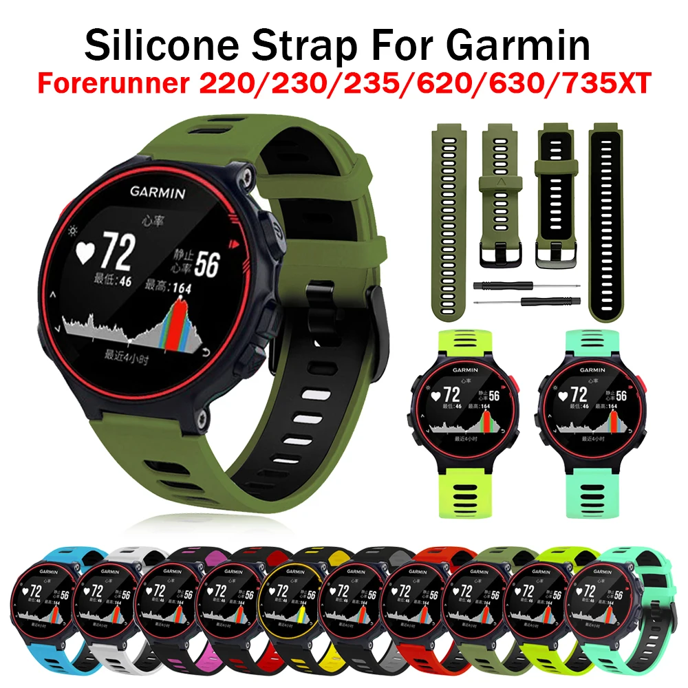 Watch Band For Garmin Forerunner 735XT 735/220/230/235/620/630 Watch Soft Silicone Smart Strap Replacement Bracelet correa