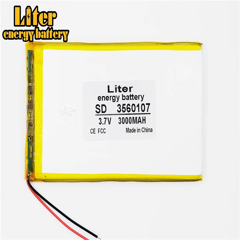 3.7V 3000mAh 3560107 3560110 Lithium Polymer Accumulator Li ion Rechargeable Battery For Mobile Power Bank DIY E-book