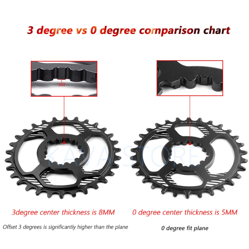 Prowheel MTB Chainring Mountain Bike 3 Bolts Sprockets 0mm 3mm Offset Bicycle Chainwheel 30 32 34 36 38T Narrow Wide Crown