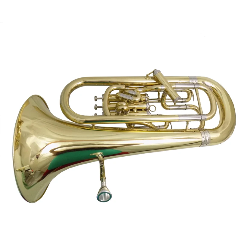 Compensating Euphonium 3+1 Pistons Brass Musical Instruments with Hard Case Mouthpiece