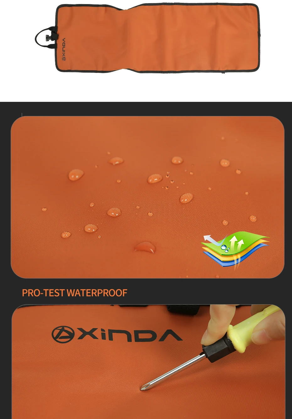 Xinda 320T Nylon-Tasche Wasserdichte Verschleißfeste Schnellverschluss-Karabiner-Tasche Kletterausrüstung Werkzeug-Aufbewahrungstasche – Detail 7
