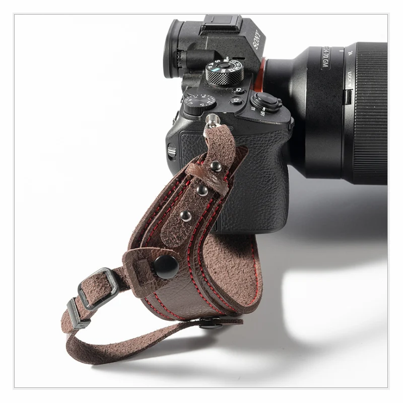 كاميرا المعصم حمل حزام حامل الجلود قبضة اليد حزام لكانون R5 R6 R7 R8 R10 5D3 5DIV 6DII 80D 90D سوني A7 A7M3 A7R4 A9
