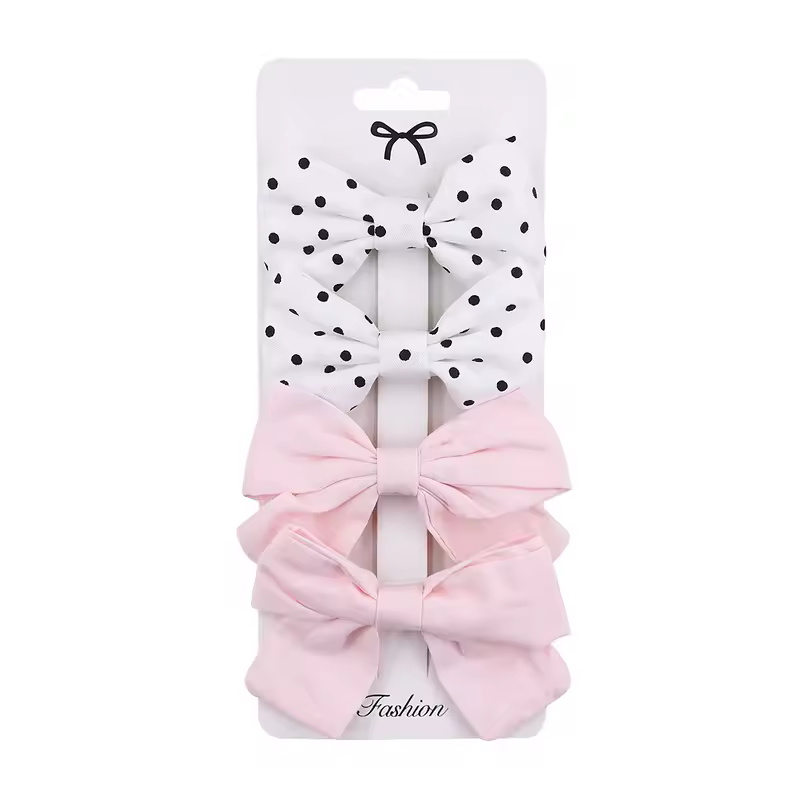 4Pcs/set Leopard Dot Print Bowknot Hair Bow Clips Baby Girls Lace Cotton Linen Barrettes Safety Hairpins Headwear Accessories - Image 8