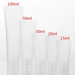 50pcs/lot 15ml 20ml 30ml 50ml 100ml Frosted Clear Plastic Soft Tubes Empty Cosmetic Cream Emulsion Lotion Packaging Containers
