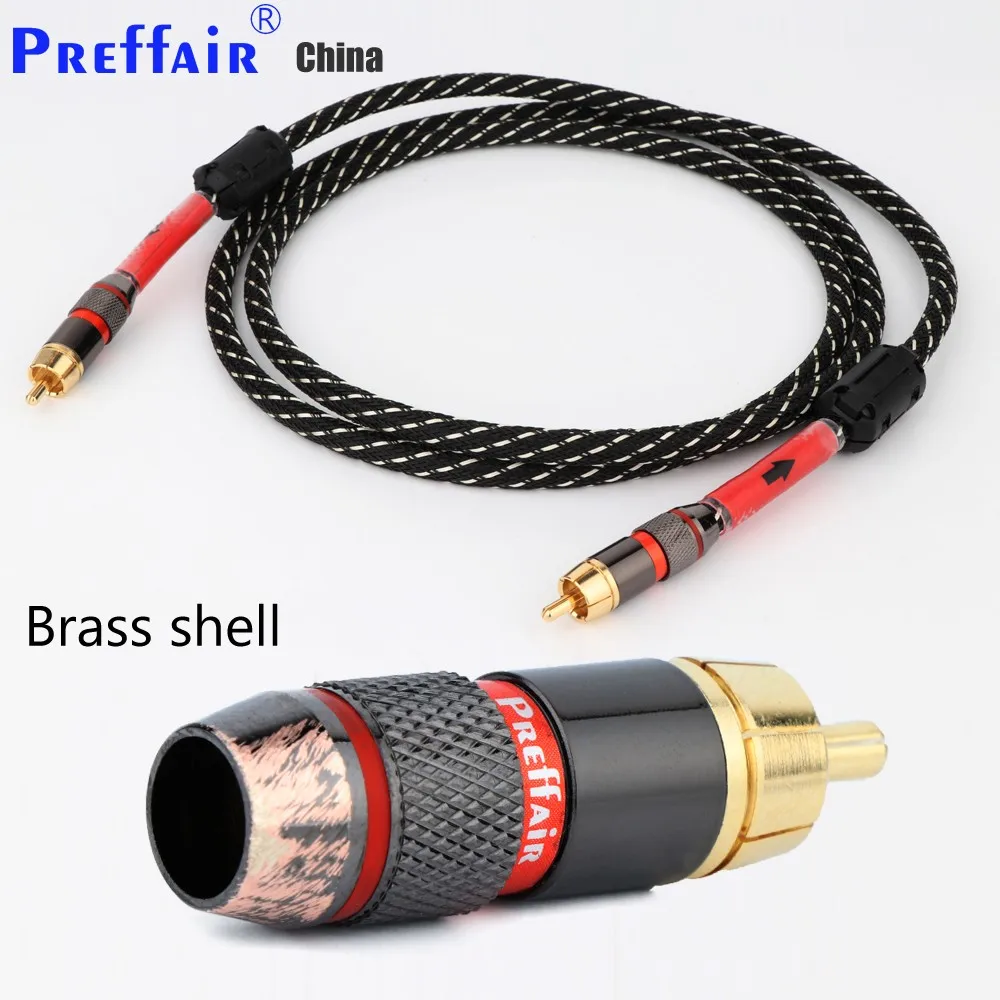 Премиум-аудиокабель Preffair OFC Copper RCA-Hi-Fi Audio Соединительный кабель 2RCA на 2RCA с позолоченными разъемами 24K