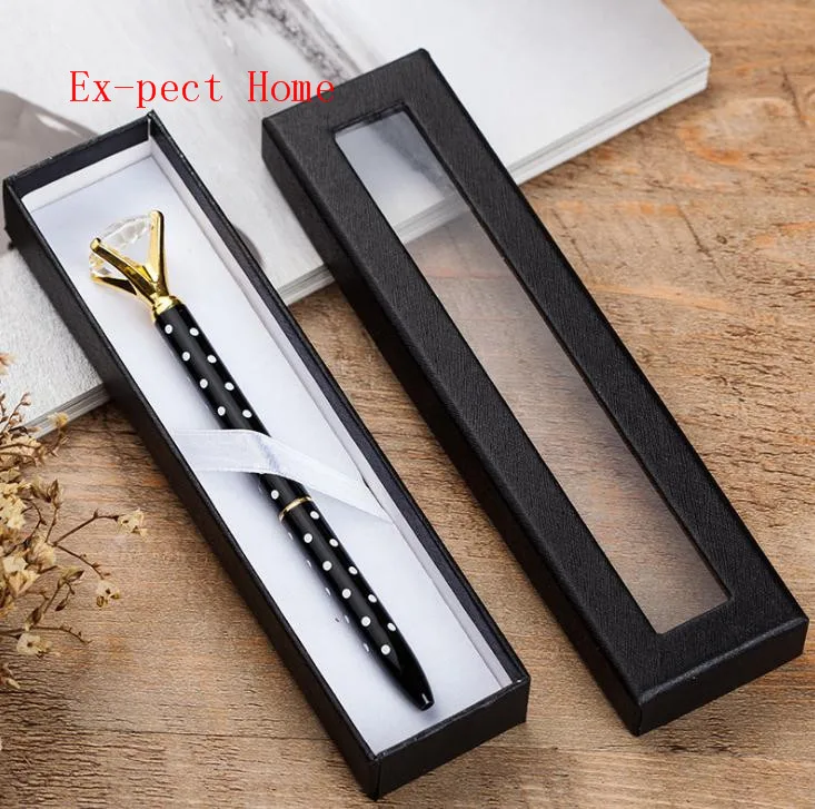 500 pcs High Quality Paper Pen Pencil Case With Clear Window Box Display Boxes Wedding Gift Customized LOGO