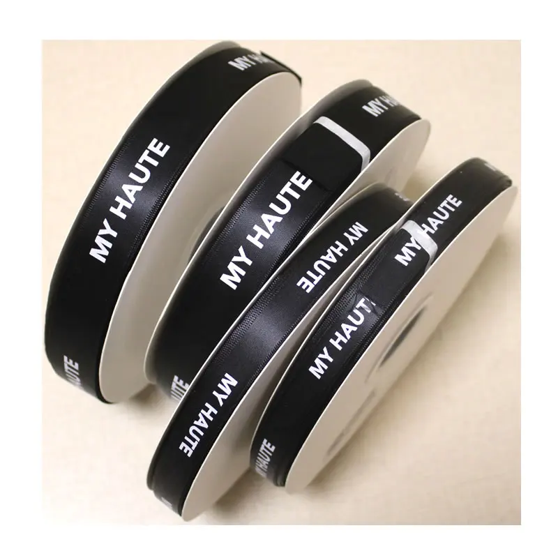 

Polyester Decoration Ribbon, Custom Printed Logo, Gift Packaging, 1.9cm