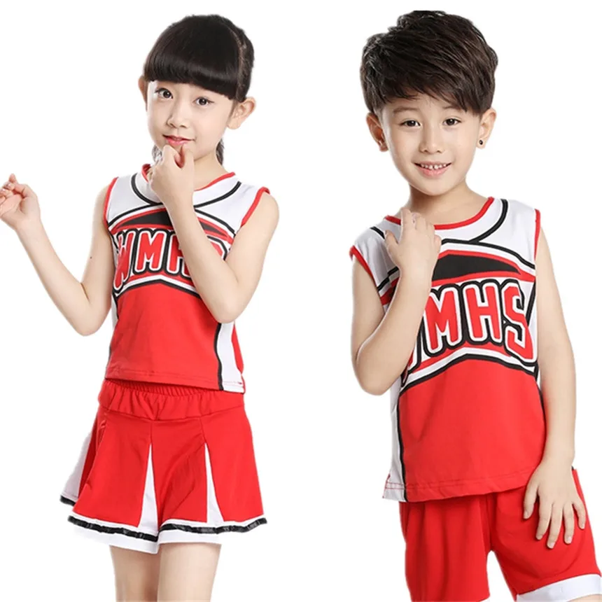 2024 New Primary High School Club Cheerleader Costume Glee Style Fancy Dress for Girl Uniform Soccer Varsity Russia Portugal