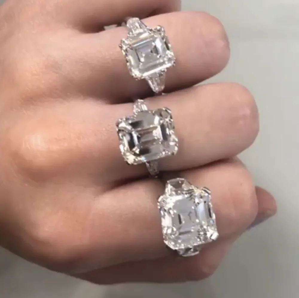 Eight cuts styles 100% 925 Sterling Silver Diamond Wedding Engagement Cocktail Women Created Diamond Rings Fine Jewelry gift