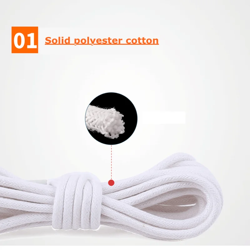 1 Paar Runde Schnürsenkel aus Leder, Wasserdichte Schnürsenkel aus Gewachster Baumwolle, Solide Polyester-Baumwoll-Schnürsenkel, Unisex Freizeitschnürsenkel – Detail 3