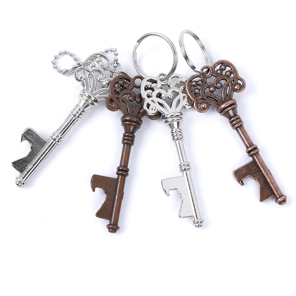 New 1Pc Creative Portable Vintage Key Shaped Portable Vintage Metal Key Shaped Keychain Beer Bottle Opener Keyring Bar Tools