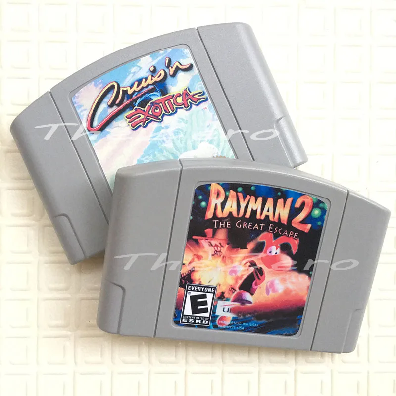 English Language Video Game for 64 Bit Console NTSC Version Cruis'n Exotica Rayman 2: The Great Escape