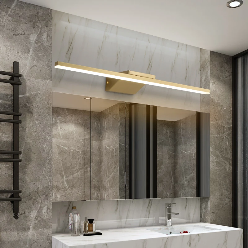 Post-modern Luxury Long Wall Lamps All Copper Mirror Headlight Sroom American Gold Dresser Makeup