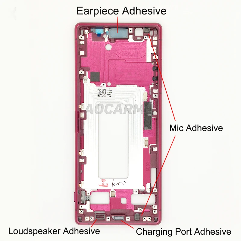 Aocarmo For SONY Xperia 5 / X5 / J8210 J9210 Full Set Adhesive Rear Back Cover Sticker Battery Mic Earpiece Loudspeaker Glue