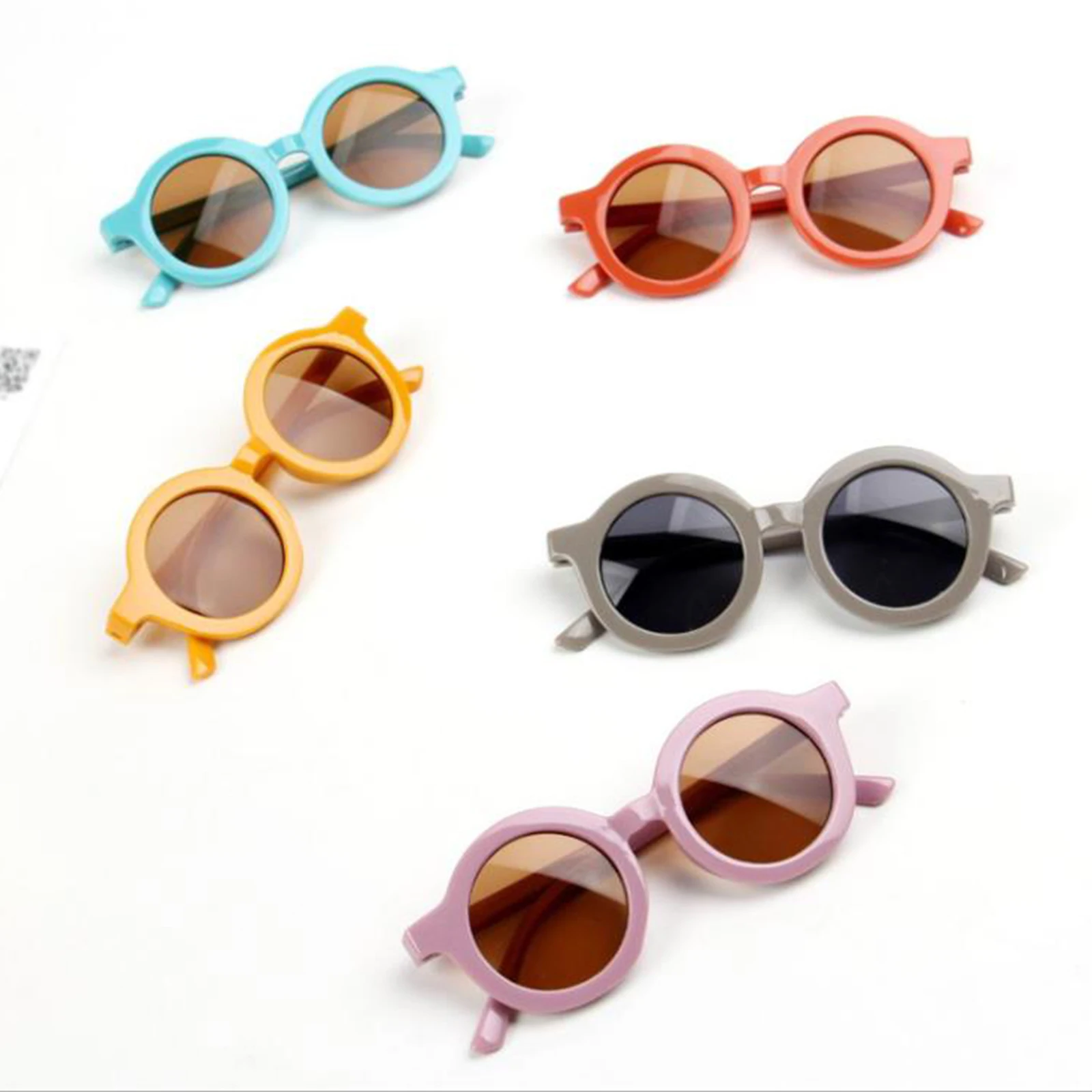 2021 Toddler's Retro Leisure Ultraviolet-proof Round Glasses Fashion Children's Boys Girls Sunglasses Eyeglass For Kid 1-5 Years