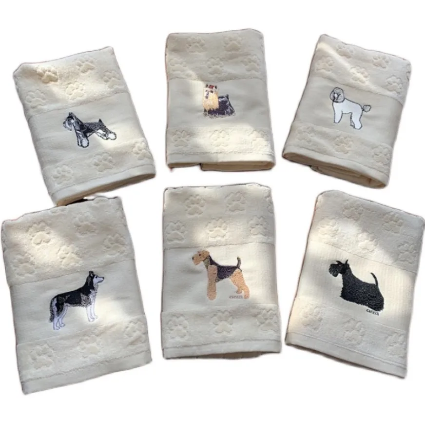 16 styles dog accessories，Golden Retriever，Scottish Terrier，Dachshun，Corgi，Poodle，textile ,cotton towel，62x40cm