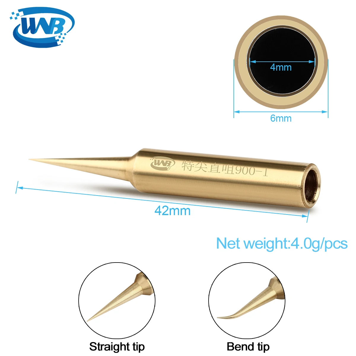 WNB Lead-Free Pure Copper Soldering Iron Tip Constant-Temperature 900M-T Inside Heat Welding Head BGA Soldering Repair Tools