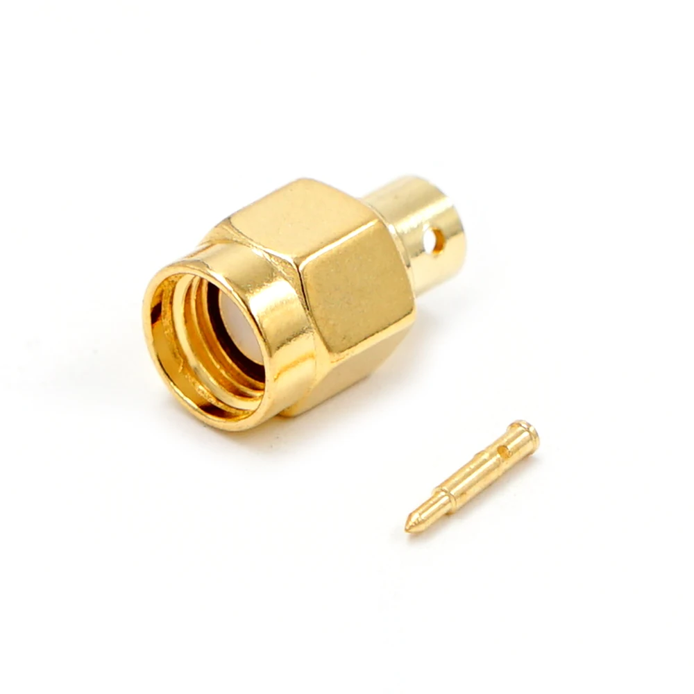 Conector SMA RF de 10 piezas, conector macho de RP-SMA, enchufe central de soldadura semirrígido para RG402