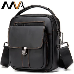 MVA Mens Crossbody Bag Casual Man Shoulder Bags Small Men's Genuine Leather Handbag For Man Party Bag For Man Wateproof     7438