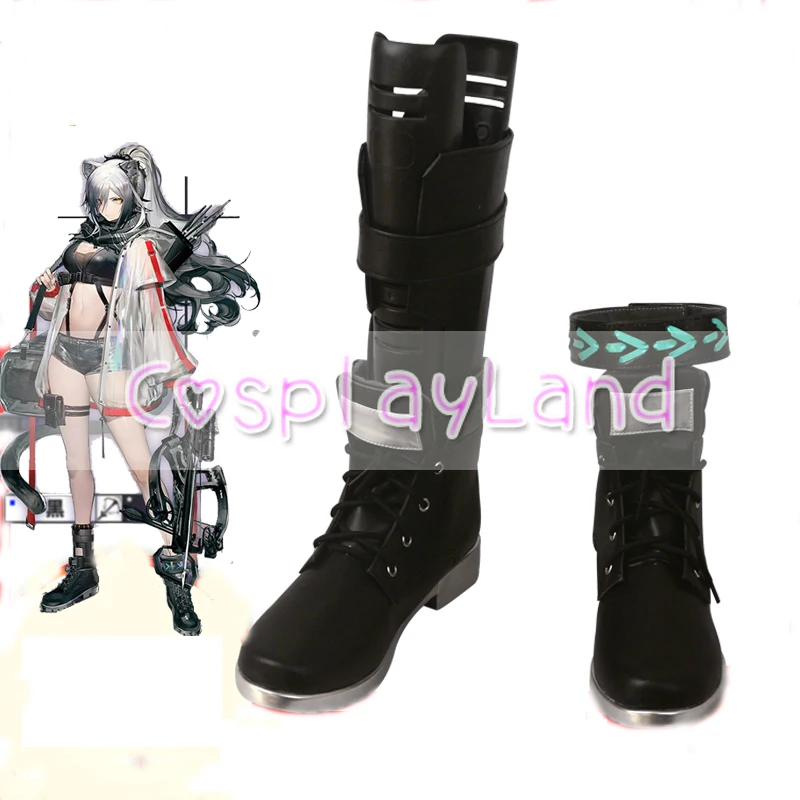 Arknights Schwarz Cosplay Laarzen Schoenen Zwarte Vrouwen Schoenen Kostuum Aangepaste Accessoires Halloween Party Schoenen