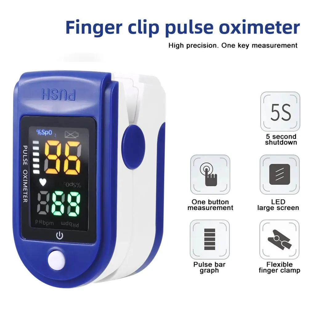 Finger Clip Oximeter Oled Screen Digital Tube Four-color Pulse Oximeter Blood Oxygen Saturation Monitor Practical Household Hot