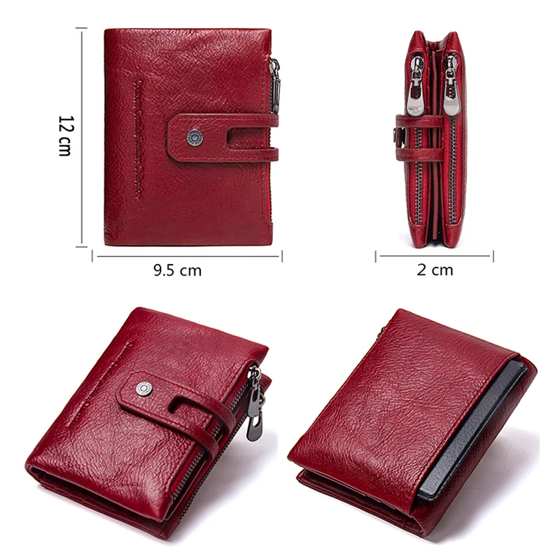 Brand Design Wallet Genuine Cow Leather Japan Style Solid Zipper & Hasp Standard Wallets Short Bags With Coin Pocket Card Holder