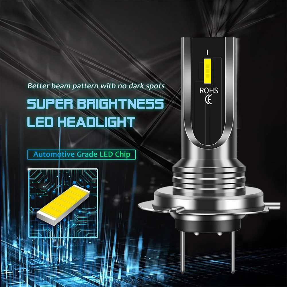 2Pcs New 4300K  6500K 80W 16000LM Car Led Headlight H1 H4 H7 H8 H9 H11 9005 HB3 9006 HB4 High Beam Auto Lights Bulb Auto Turbo