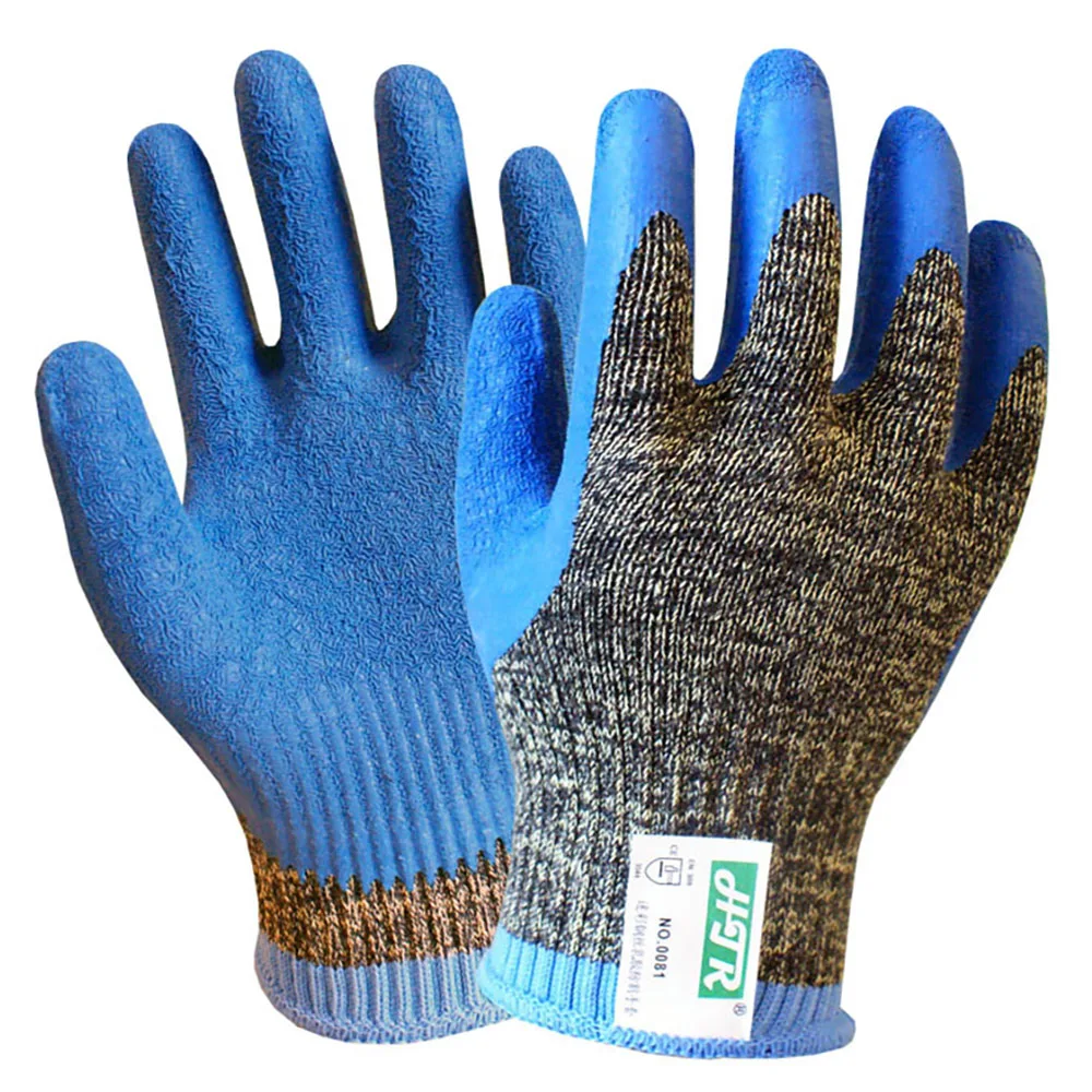 Imagem -03 - Anti Cut Luva Prova Trabalho Açougueiro Segurança Bbq Mittens Resistente ao Calor Fogo Látex Vidro Fábrica Fibra de Aramida Aço En407 ce 3x42e