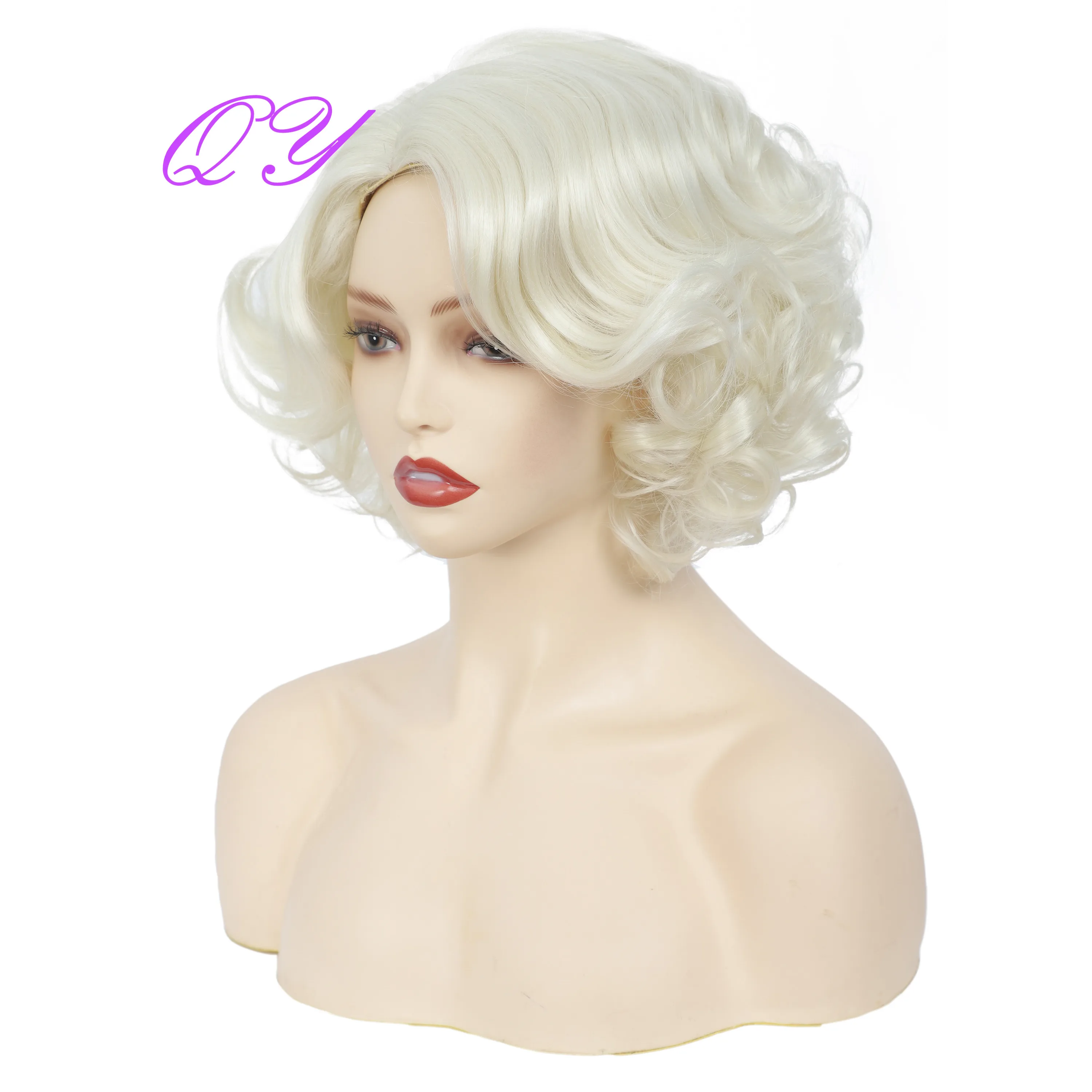 Cosplay Wigs Natural Wigs For Women Short Blonde Wave High Temperature Synthetic Fiber Daily Hair