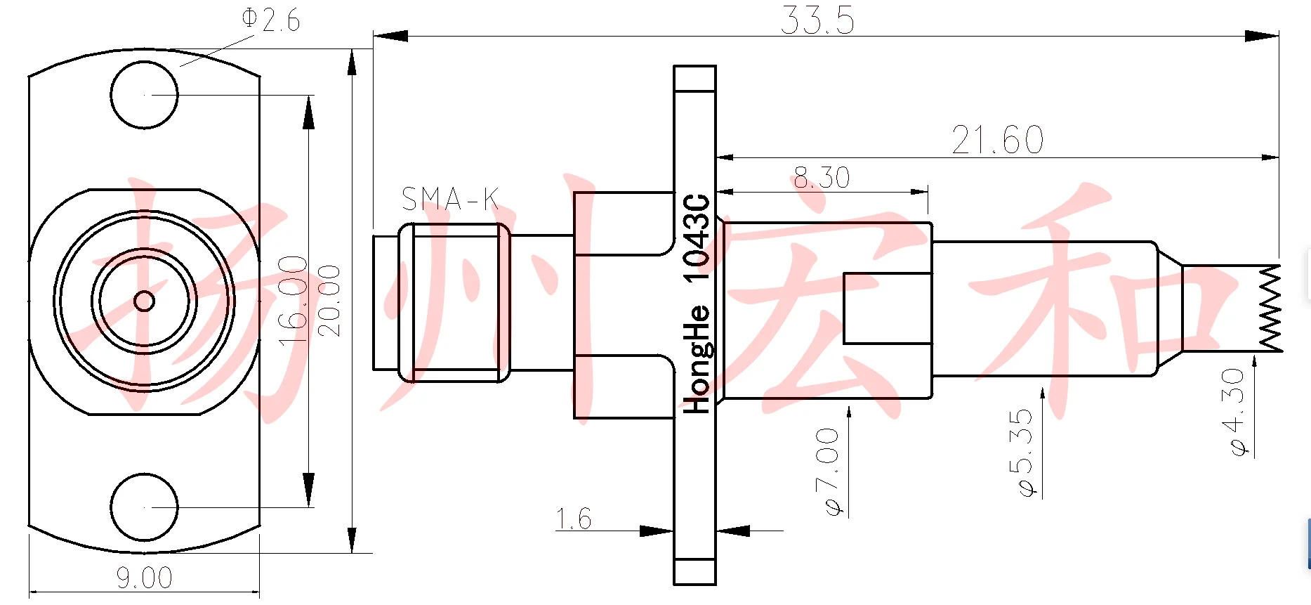 1043C High Frequency Test Head Signal Head Radio Frequency Head 6G Tooth 4.3 with Tooth RF Mobile Phone Detection SMA Probe Head